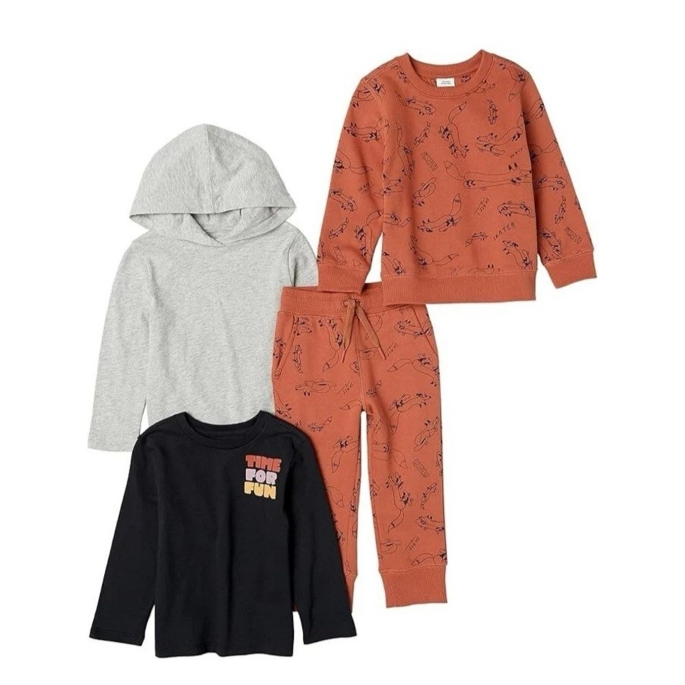 Fox Skate Rust Amazon Essentials Boys XL Long-Sleeve Outfit Jogger Set Pack of 4